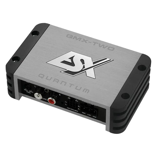 ESX Quantum QMX-TWO Verstärker in Silber-Schwarz mit RCA- und High-Level-Eingang