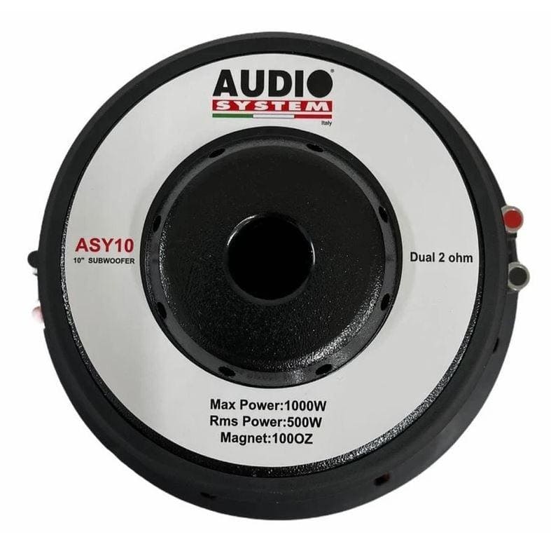KIT SET VOOR AUDIO SYSTEM ASY10 ASY-10 1 subwoofer sub 25 cm 10 diameter dubbele spreekspoel 2 2 ohm 500 watt rms 1000 watt max, 1 stuk KIT SET VOOR AUDIO SYSTEM ASY10 ASY-10 1 subwoofer sub 25 cm 10 diameter dubbele spreekspoel 2 2 ohm 500 watt rms 1000 watt max, 1 stuk
