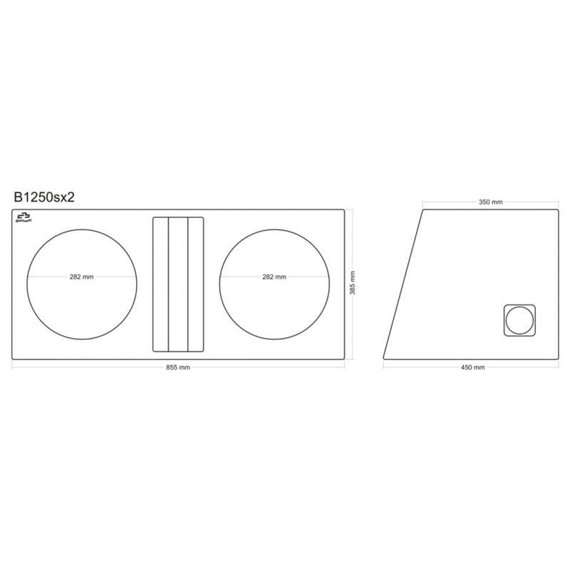 2 x 12" (30 cm) Bass-Reflex Enclosure - Silver