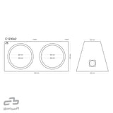 2 x 12" (30 cm) sealed enclosure