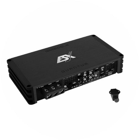 ESX Quantum QM800.4 4-Kanal Endstufe mit Fernbedienungsregler, Ansicht von obe