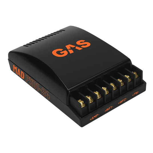 GAS Audio MAD PXO1-24 Frequenzweiche mit Anschlussterminals für Amp, Woofer und Hochtöner