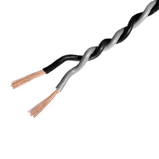 Ampire 1,5 mm² OFC Lautsprecherkabel verdrillt in Schwarz und Grau mit abisolierten Kupferlitzen