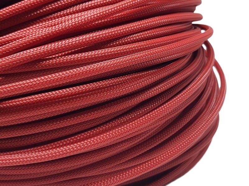 10mm² Gewebeschlauch Rot