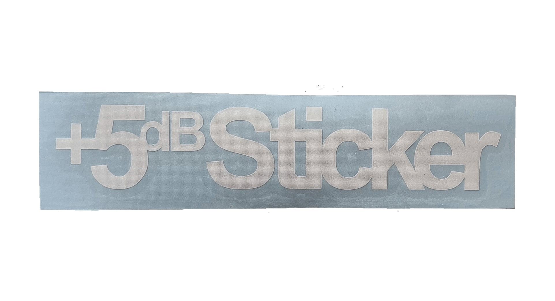 +5 dB Sticker 14 x 3 cm